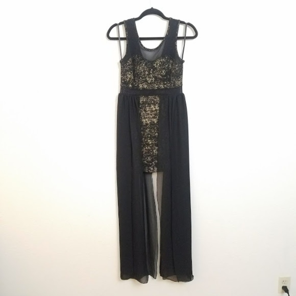 Material Girl Mini Dress w/Chiffon Overlay